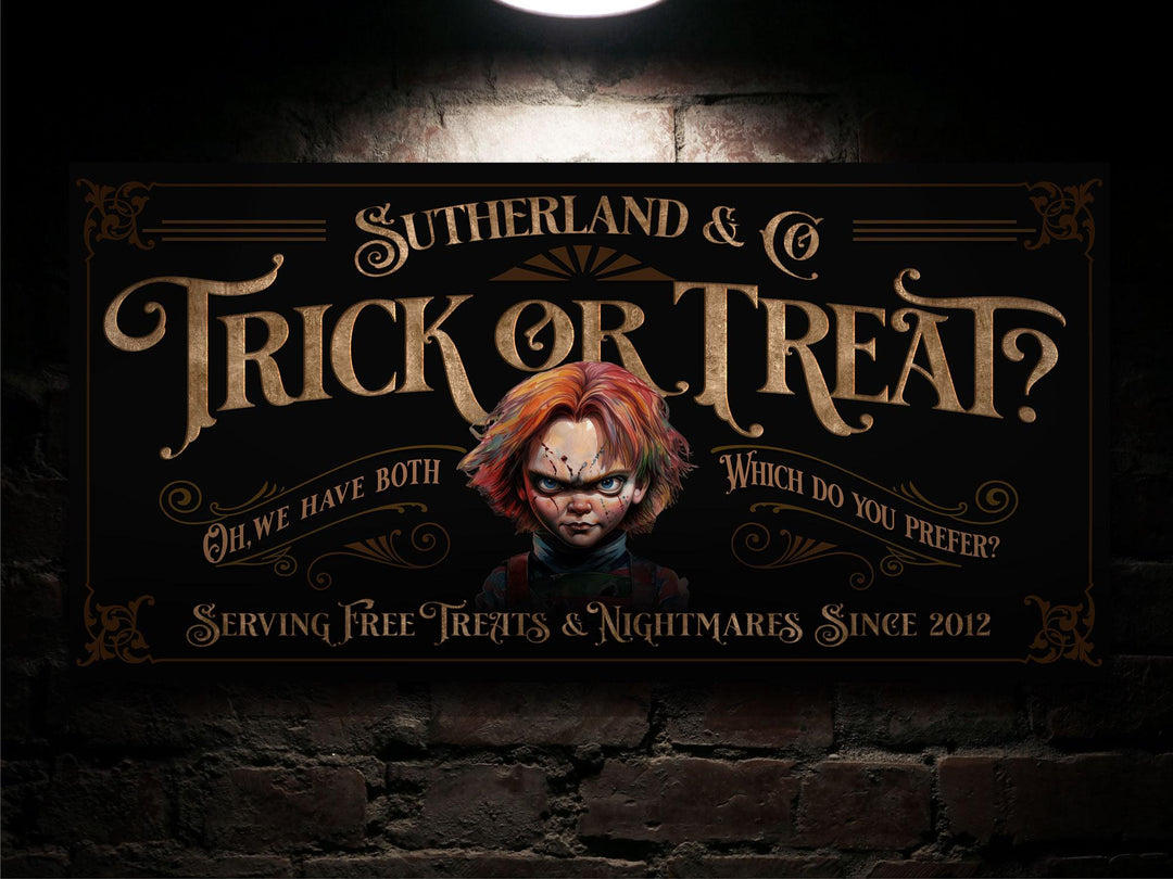 Personalized Halloween Chucky Sign | Creepy Chucky Sign | Spooky Sign | Scary Halloween Sign | All Hallows' Eve | Chucky Halloween Sign