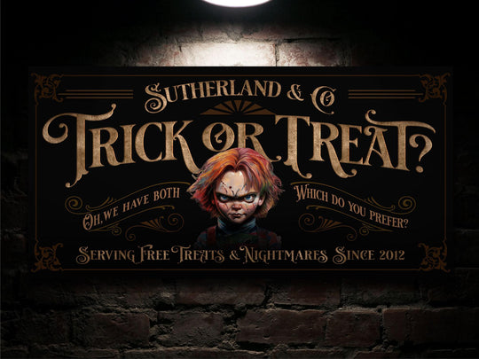 Personalized Halloween Chucky Sign | Creepy Chucky Sign | Spooky Sign | Scary Halloween Sign | All Hallows' Eve | Chucky Halloween Sign