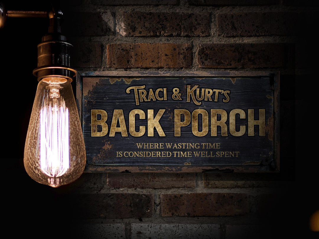 Porch Signs, Porch Sign, Porch Decor , Porch Leaner, Back Porch Sign, Personalized Back Porch Sign, Wasting Time Sign for Porch Decor