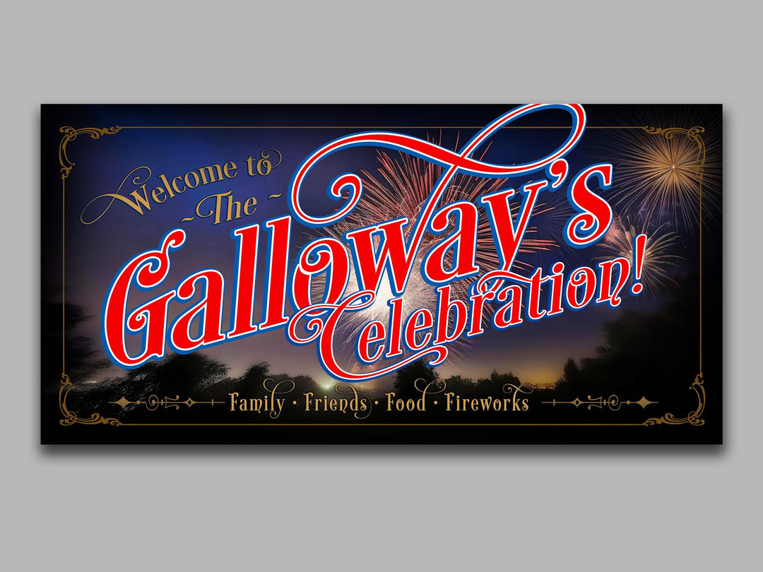 4th of July Sign Fireworks Celebration Sign | Fourth of July Family Name Sign | Patriotic Decor | Summer Wall Decor | Independence Day Sign