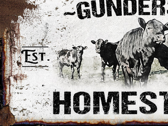 Primitive Black Angus Cattle Ranch Sign | Last Name Homestead Sign | Farmhouse Sign | Cattle Farm Sign | Cattle Ranch Sign | Distressed Sign