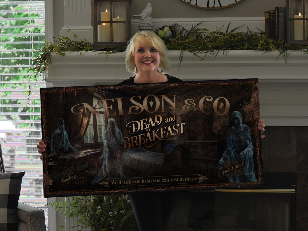 Dead and Breakfast Halloween Sign | Creepy Halloween Sign | Halloween Ghost Sign | Scary Halloween Sign | Outdoor or Indoor Halloween Sign