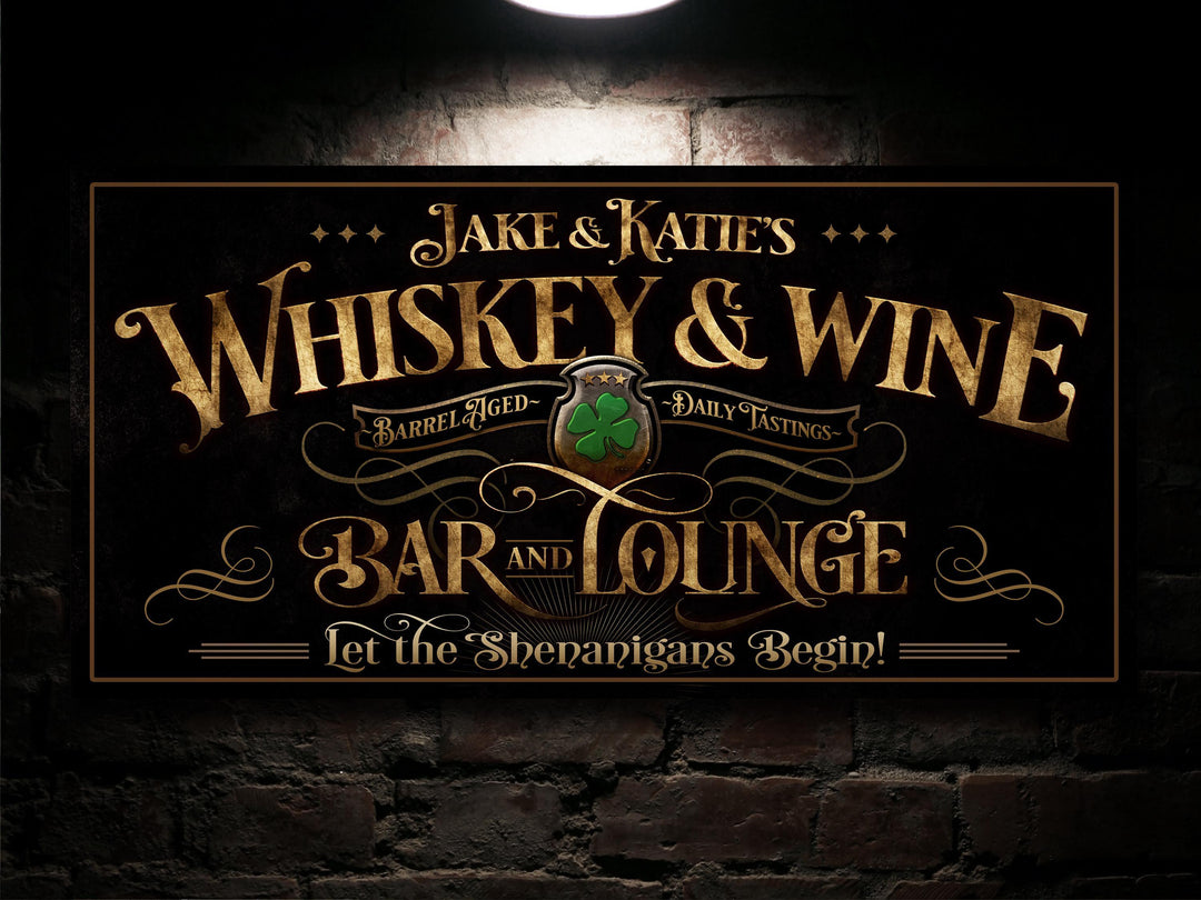 St Patricks Sign, St Patrick Decor, St Patricks Day, Vintage St Pats, Personalized Whiskey Bar Decor, Personalized Whiskey and Wine Bar Sign