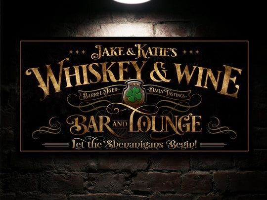 St Patricks Sign, St Patrick Decor, St Patricks Day, Vintage St Pats, Personalized Whiskey Bar Decor, Personalized Whiskey and Wine Bar Sign