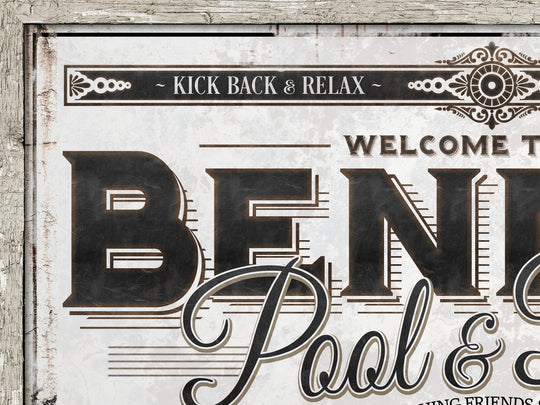 Personalized Pool Patio Sign - Metal or Canvas | Custom Pool Patio Sign | Personalized Family Pool and Patio Sign | Large Metal Wall Art