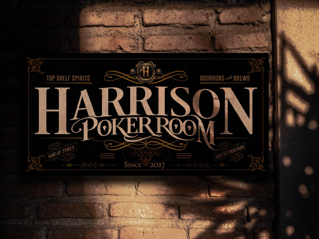 Poker Room Sign | Personalized Poker Room Sign | Poker Sign | Family Name Sign | Family Bar Sign