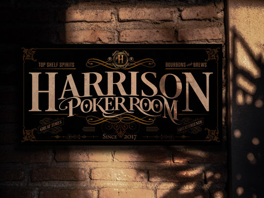 Poker Room Sign | Personalized Poker Room Sign | Poker Sign | Family Name Sign | Family Bar Sign