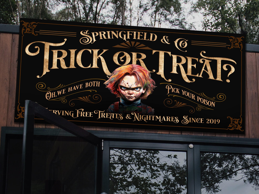 Personalized Halloween Chucky Sign | Creepy Chucky Sign | Spooky Sign | Scary Halloween Sign | All Hallows' Eve | Chucky Halloween Sign