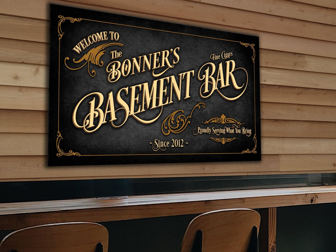 Basement Bar Sign Personalized, Bar Wall Decor, Personalized Bar Sign, Vintage Bar Signage