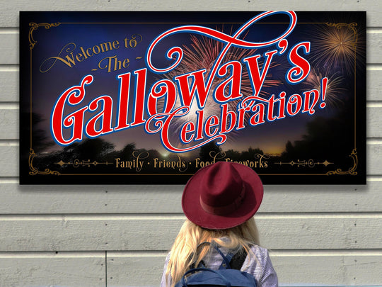 4th of July Sign Fireworks Celebration Sign | Fourth of July Family Name Sign | Patriotic Decor | Summer Wall Decor | Independence Day Sign
