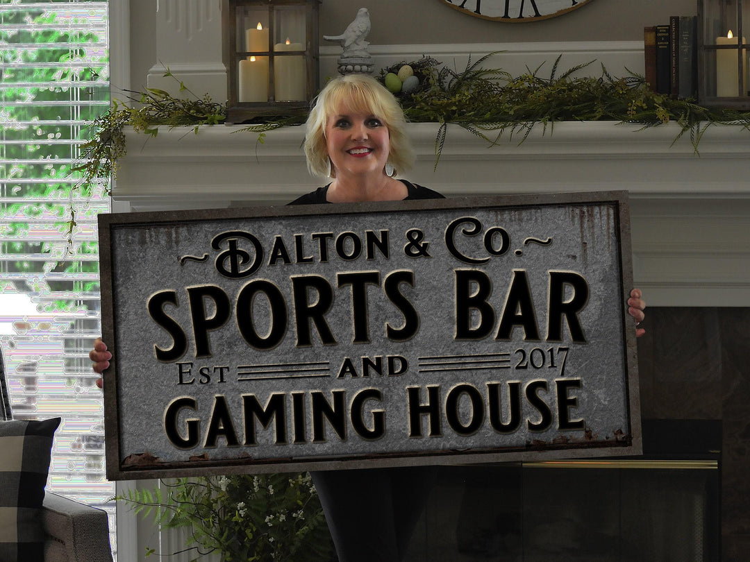 This custom, pewter-styled, Bourbon Bar and Cigar Parlor Sign looks very much like it is actually an embossed pewter sign.  However, I created this vivid 3D look within my art so  the sign is not actually embossed :)