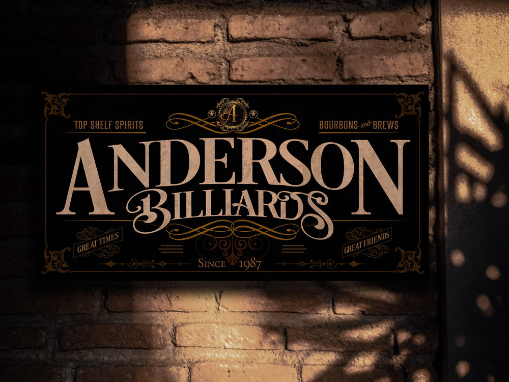 Personalized Billiard Sign | Billiard Bar Sign | Billiard Pool Hall Sign | Family Name Sign | Family Bar Sign