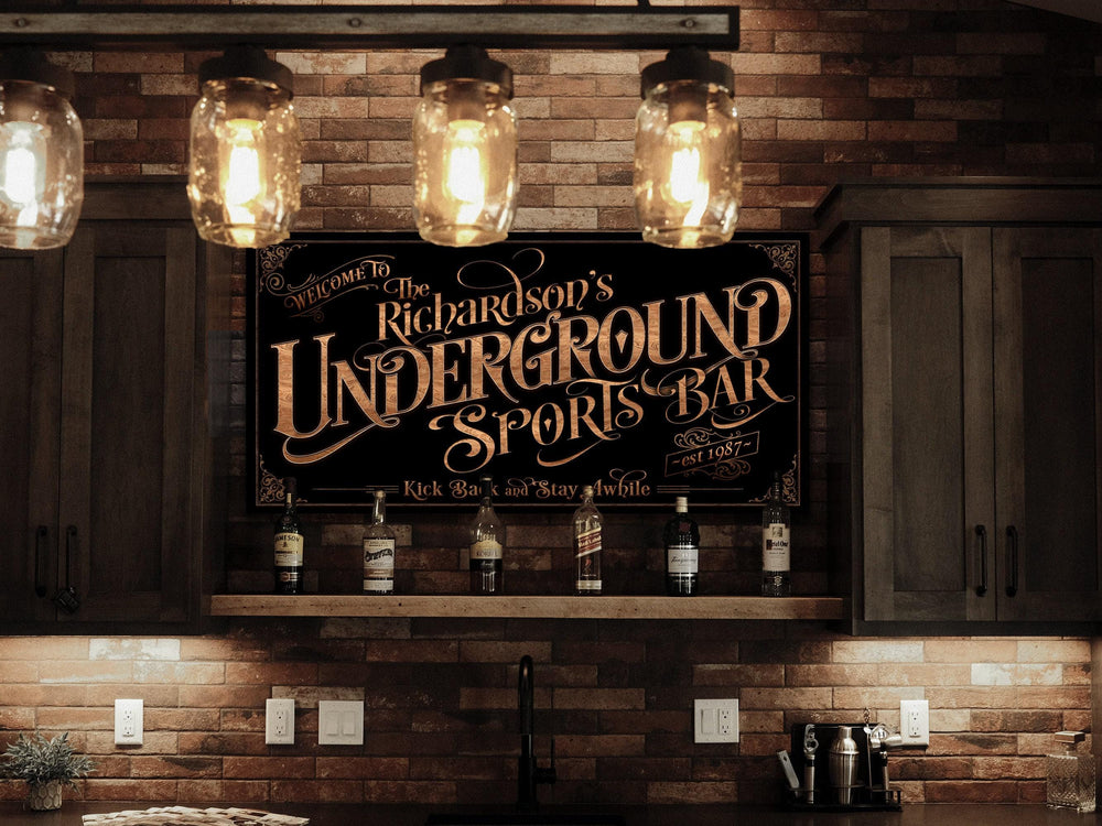 Personalized Sports Bar Sign - Metal or Canvas! | Custom Sports Bar Sign | Farmhouse Sign | Underground Bar | Customized Sports Bar Sign