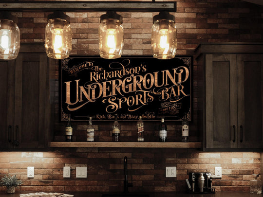 Personalized Sports Bar Sign - Metal or Canvas! | Custom Sports Bar Sign | Farmhouse Sign | Underground Bar | Customized Sports Bar Sign