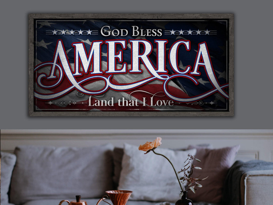 God Bless America Sign, Fourth of July Sign, 4th of July Decor, Patriotic Decor, Farmhouse Wall Art, Independence Day Sign, Summer Decor