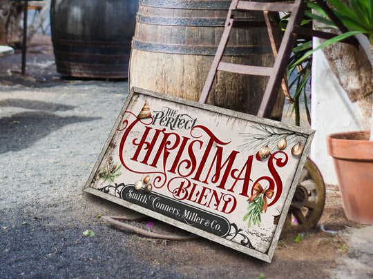 Christmas Blend Sign | Perfect Christmas Blend | Rustic Christmas Sign | Farmhouse Christmas | Large Canvas | Large Metal