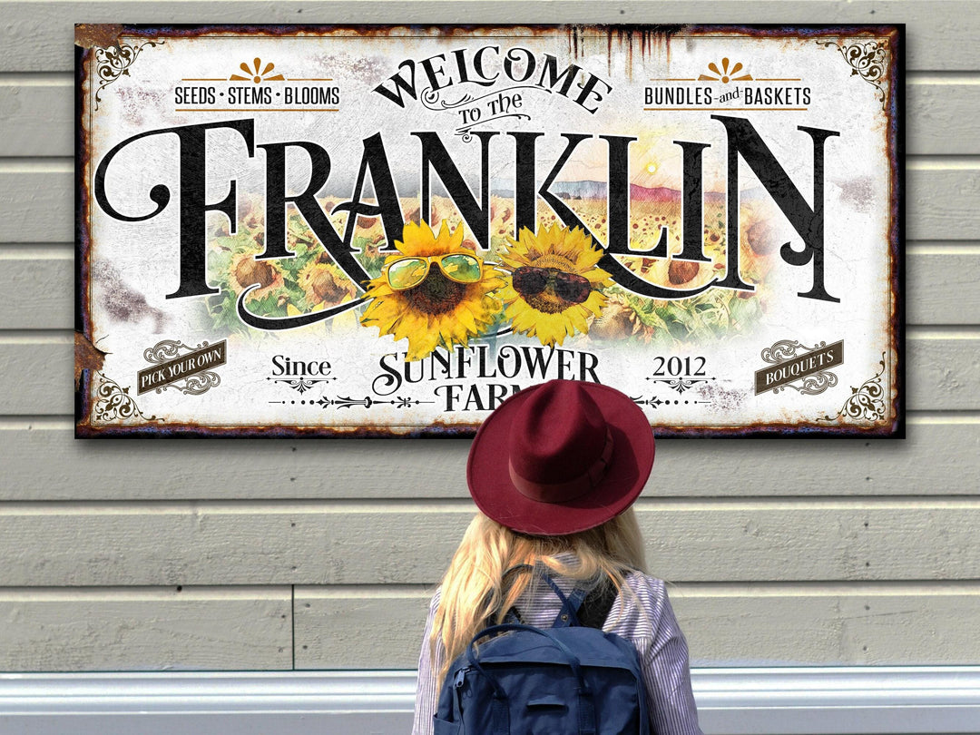 Personalized Sunflower Sign | Spring Sunflower Sign | Cute Sunflower Decor | Spring Home Decor | Spring Wall Decor | Rustic Spring Decor
