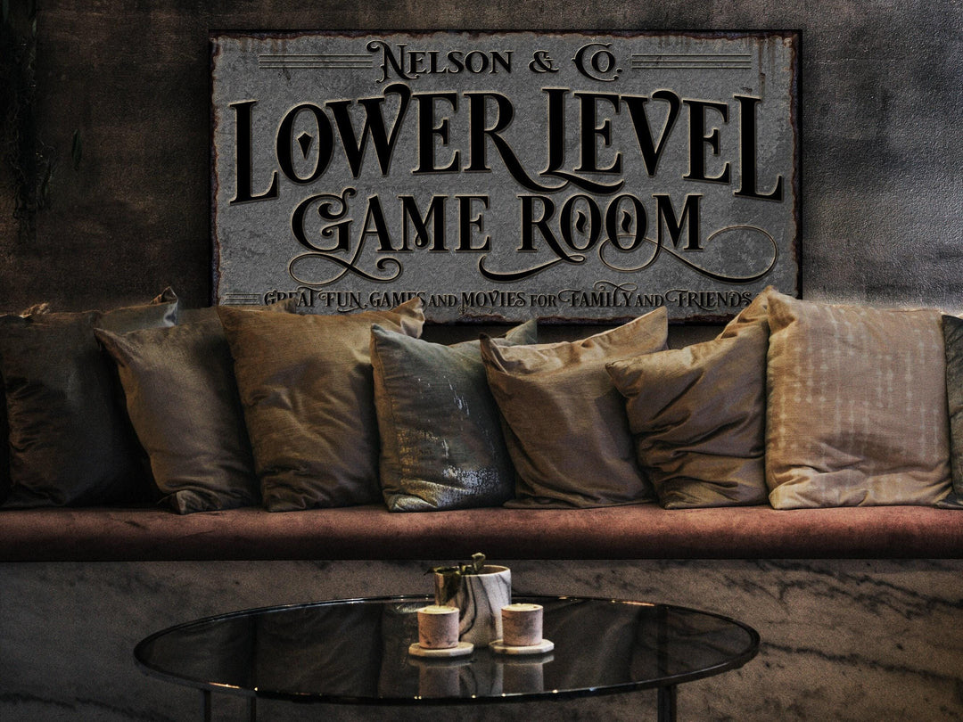 Lower Level Game Room Sign | Personalized Game Room Sign | Lower Level Sign | Man Cave Decor | Customized Game Room Sign for Lower Level