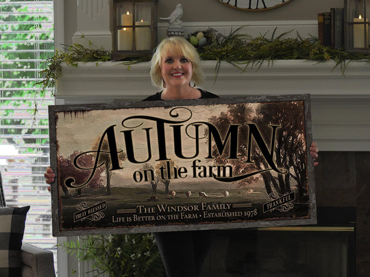 Autumn Farm Sign | Farmhouse Harvest Sign | Autumn Farm Sign | Autumn Sign | Rustic Farm Sign | Autumn Farm Decor | Big Canvas | Big Metal
