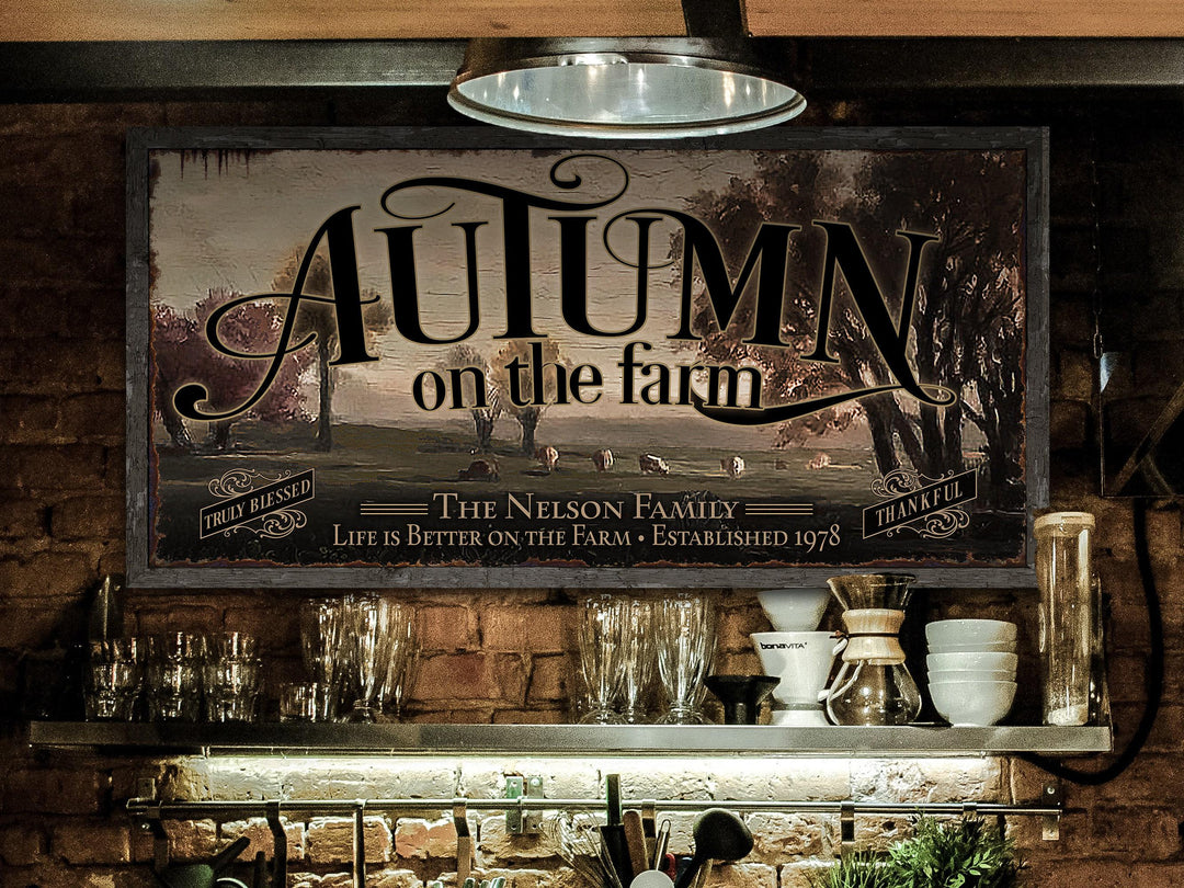 Autumn Farm Sign | Farmhouse Harvest Sign | Autumn Farm Sign | Autumn Sign | Rustic Farm Sign | Autumn Farm Decor | Big Canvas | Big Metal