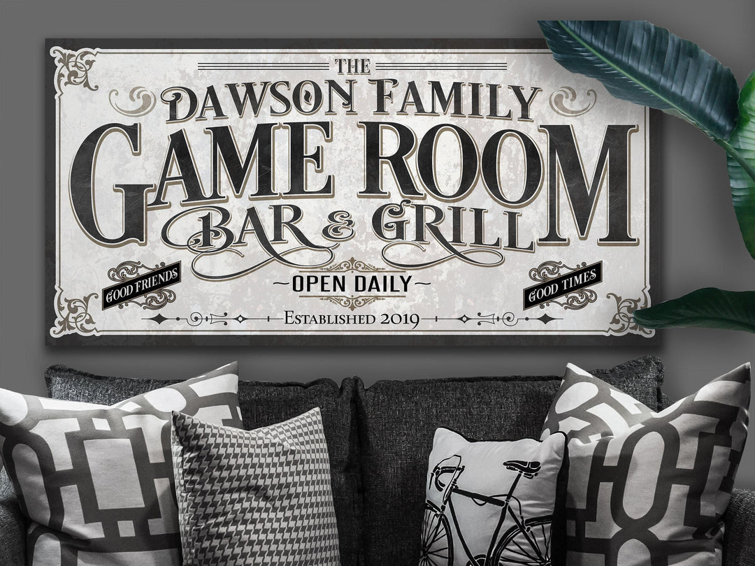 Personalized Family Game Room Sign