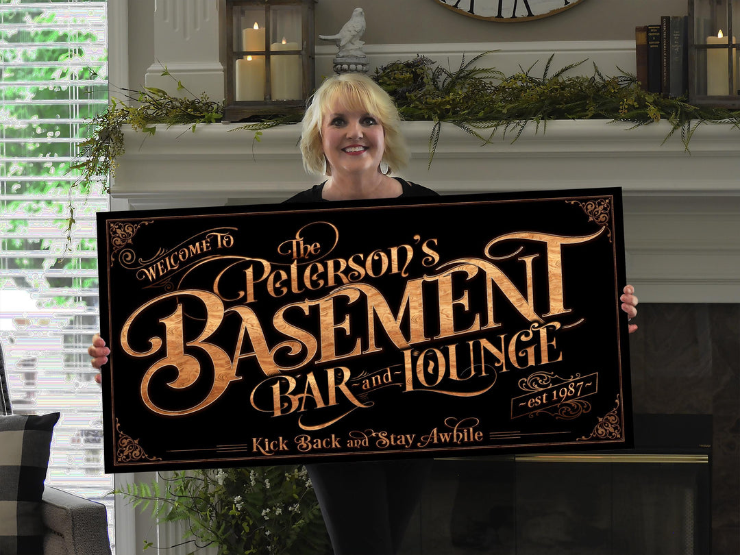 Personalized Basement Bar Sign.