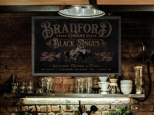 Black Angus Cattle Sign | Angus Cattle Ranch Sign | Cattle Farm Sign | Vintage Cattle Sign | Farmhouse Cattle Sign | Metal Print