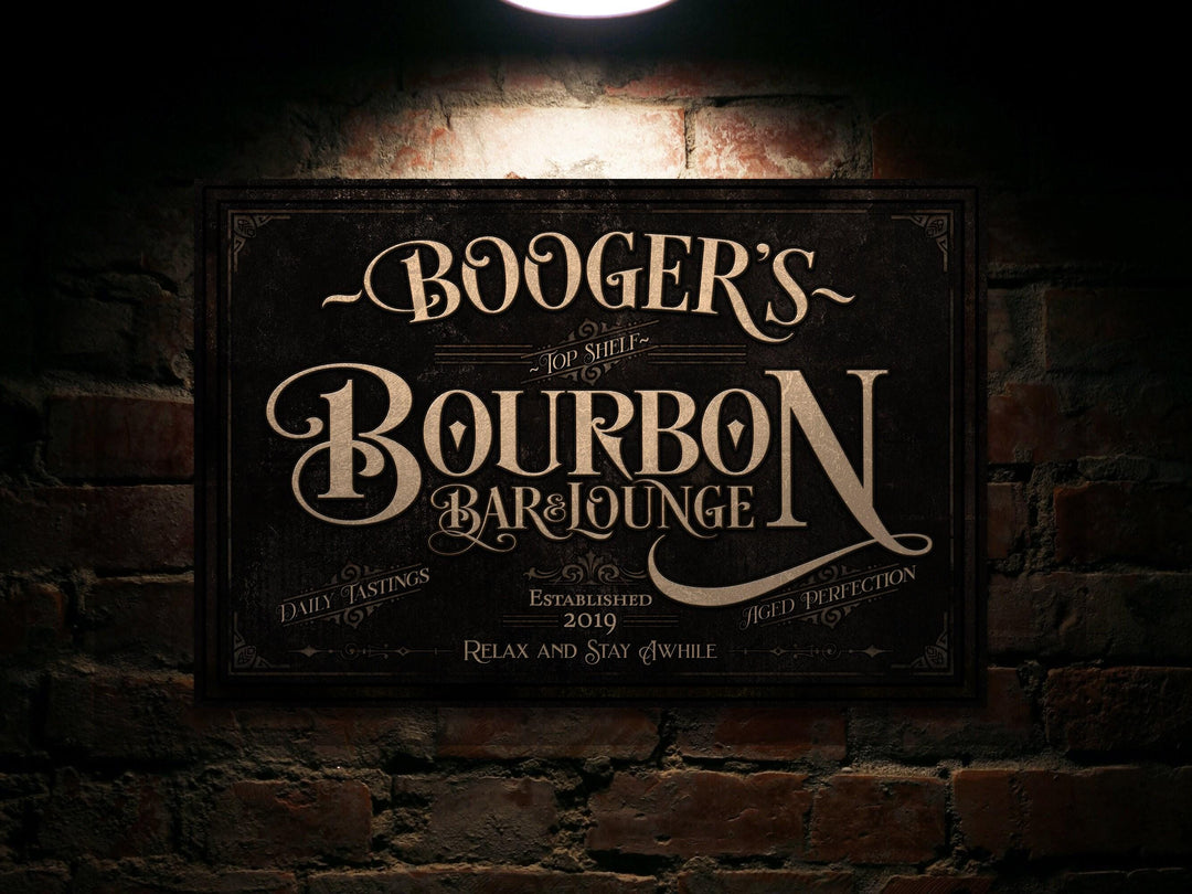 Personalized Bourbon Bar Sign | Bourbon Bar Sign | Bourbon Lounge Sign | Rustic Bourbon Sign | Vintage Bourbon Bar Sign