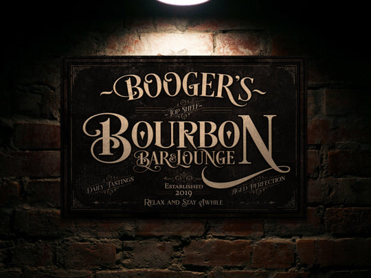 Personalized Bourbon Bar Sign | Bourbon Bar Sign | Bourbon Lounge Sign | Rustic Bourbon Sign | Vintage Bourbon Bar Sign