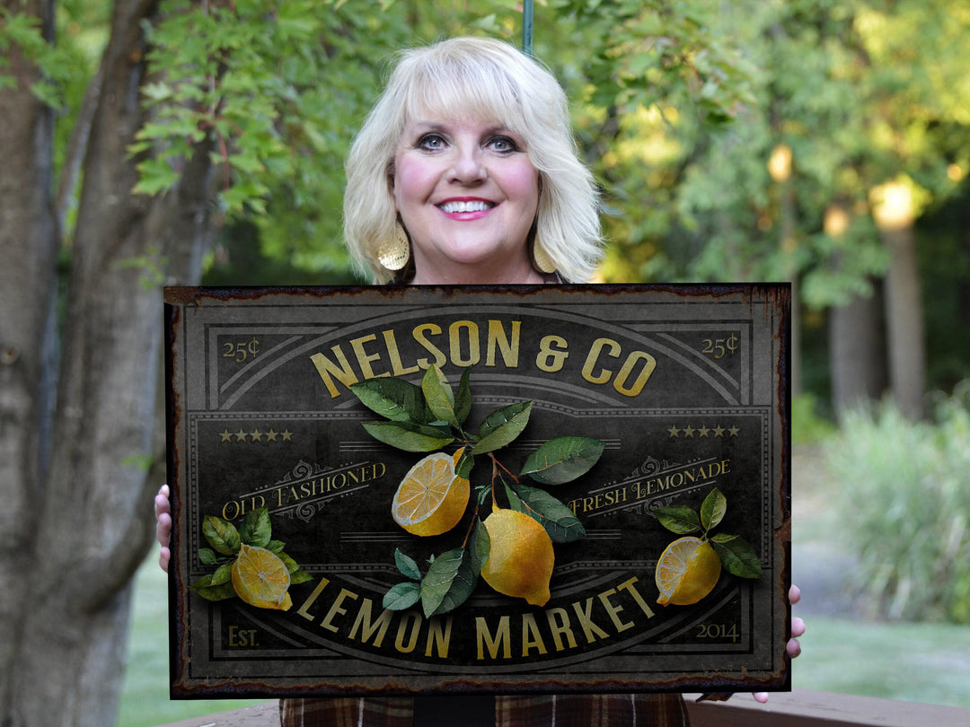 Lemon Decor | Lemon Sign | Lemon Market | Metal Decor | Porch Sign | Summer Sign | Family Name sign | Lemon