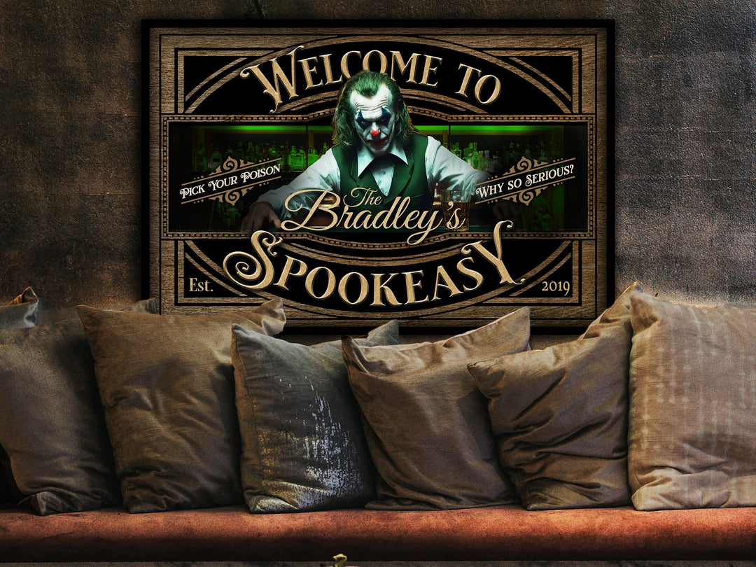 Spookeasy Halloween Sign | Creepy Halloween Sign | Halloween Jocker Sign | Scary Joker Sign | Speakeasy Spookeasy Halloween Sign