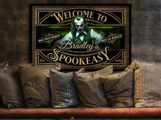 Spookeasy Halloween Sign | Creepy Halloween Sign | Halloween Jocker Sign | Scary Joker Sign | Speakeasy Spookeasy Halloween Sign