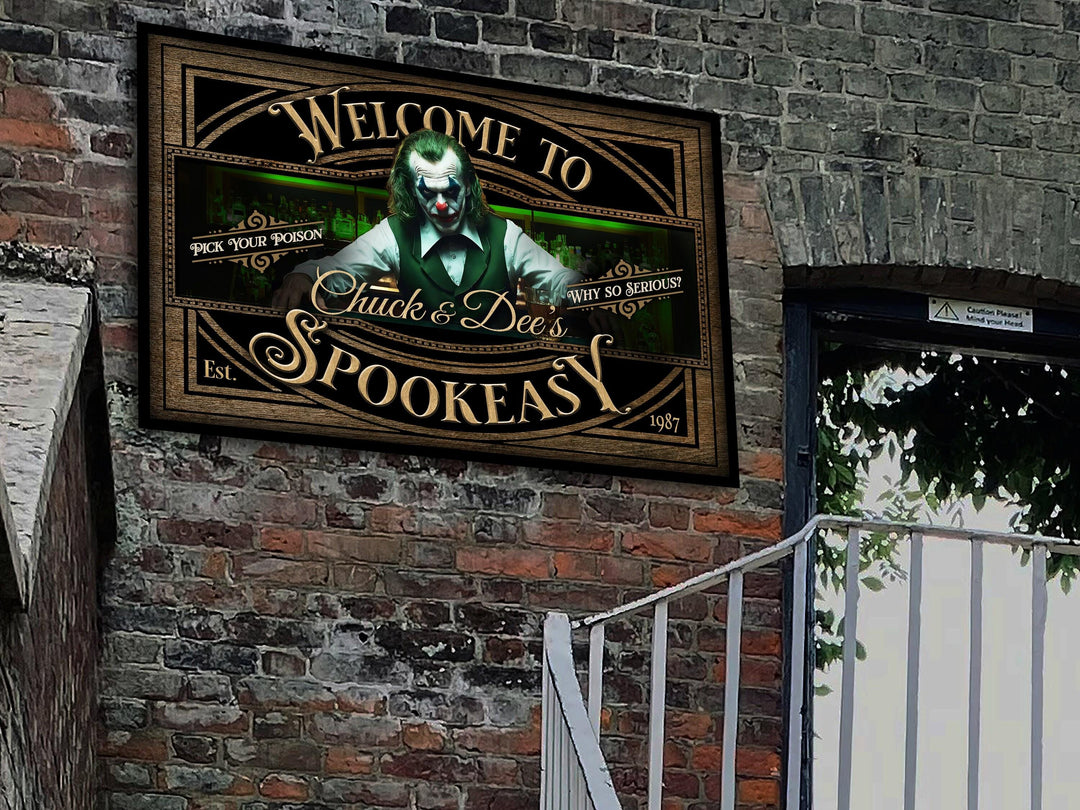 Spookeasy Halloween Sign | Creepy Halloween Sign | Halloween Jocker Sign | Scary Joker Sign | Speakeasy Spookeasy Halloween Sign