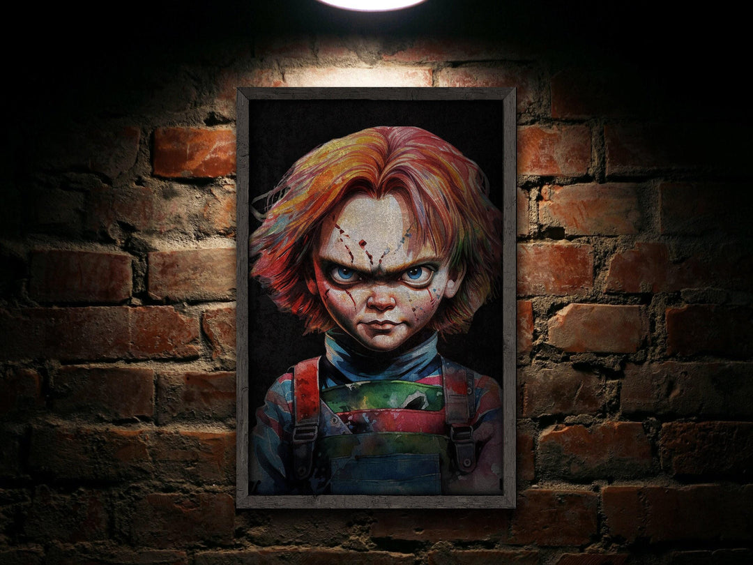 Chucky Halloween Sign, Creepy Halloween Sign, Custom Halloween Sign, Scary Sign, Large Canvas or Metal