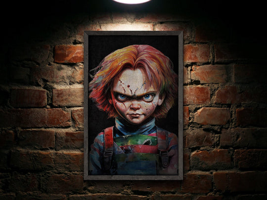 Chucky Halloween Sign, Creepy Halloween Sign, Custom Halloween Sign, Scary Sign, Large Canvas or Metal