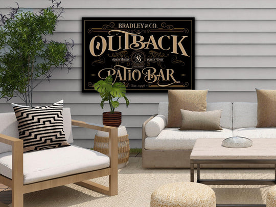 Patio Bar Sign | Outback Patio Bar Sign | Pool Patio Bar Sign | Large Patio Sign | Vintage Patio Bar Sign