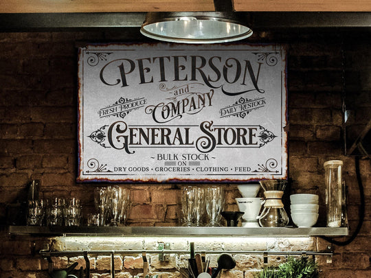 Personalized General Store Sign | Family Name Company Sign | General Store Sign | Family Store Sign | Farmhouse Decor | Vintage Store Sign