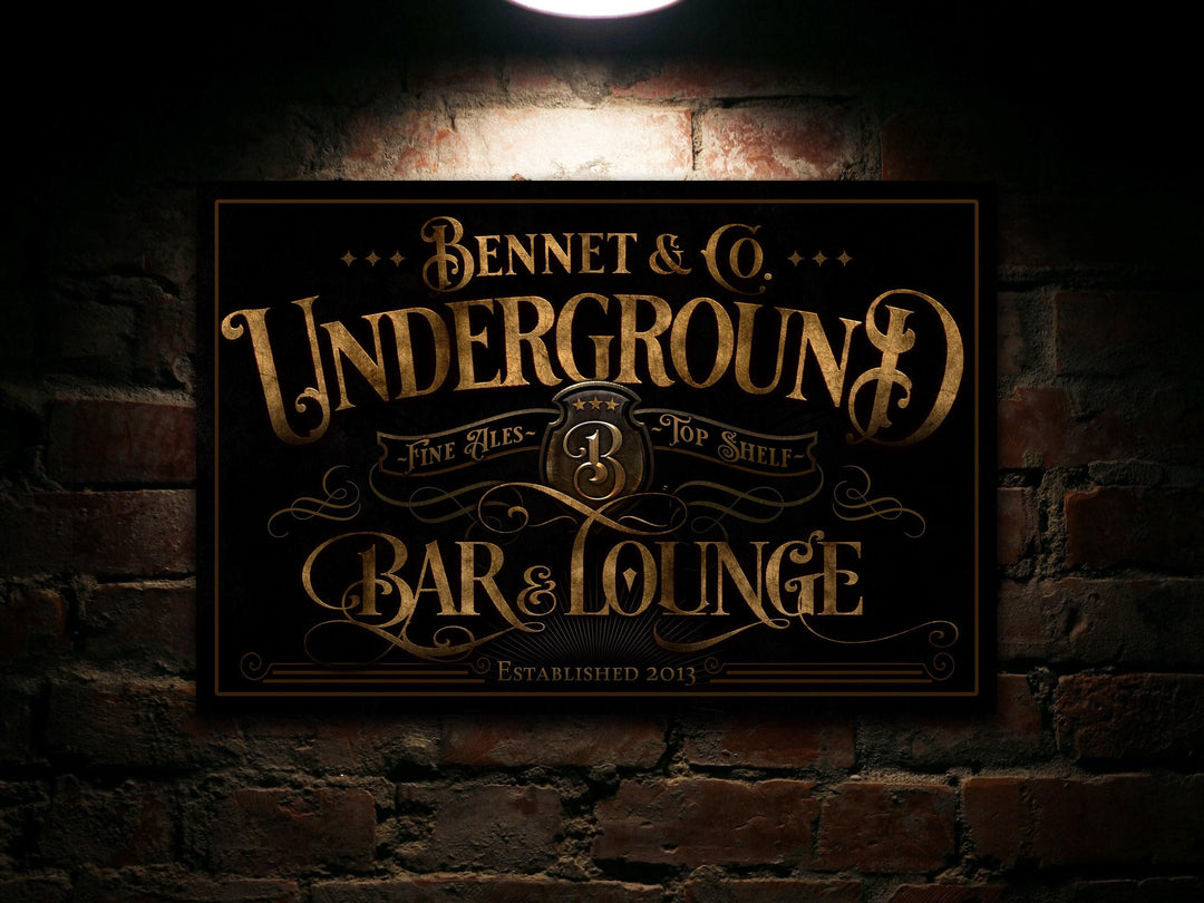 Customized Underground Basement Bar Sign