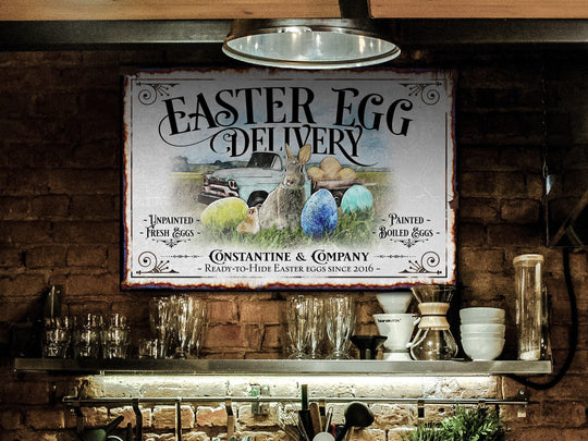 Easter Sign | Easter Decor | Easter Egg Sign | Vintage Easter Decor | Easter Bunny Decor | Custom Easter Sign | Family Name Sign