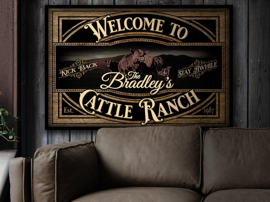 Red Angus Cattle Sign | Red Angus Cattle Ranch Sign | Cattle Farm Sign | Vintage Angus Farm Sign | Farmhouse Cattle Sign | Metal Print