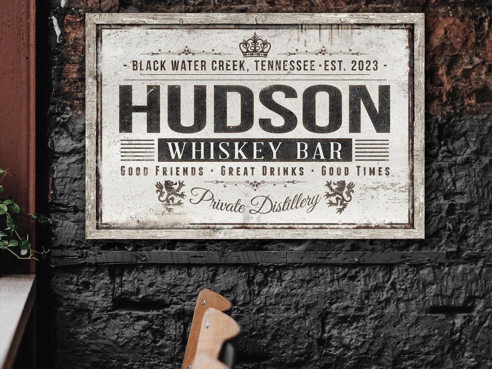 Custom Whiskey Bar Sign | Whiskey Sign | Custom Customized Family Whiskey Bar | Family Name Sign | Modern Farmhouse Decor | Large Metal Sign