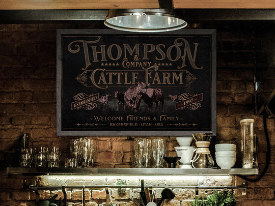 Red Angus Cattle Sign | Red Angus Cattle Ranch Sign | Cattle Farm Sign | Vintage Red Angus Farm Sign | Farmhouse Cattle Sign | Metal Print