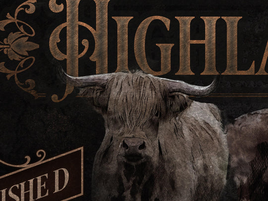 Highland Cattle Sign | Highland Cattle Ranch Sign | Cattle Farm Sign | Vintage Highland Farm Sign | Farmhouse Cattle Sign | Metal Print
