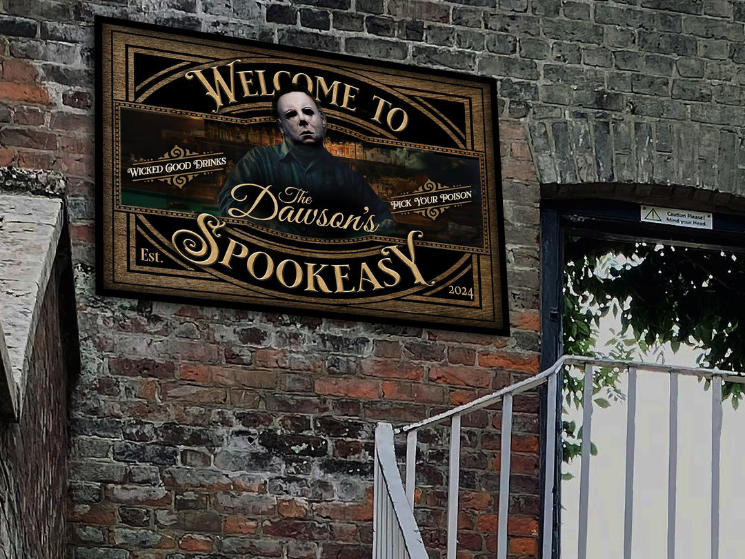 Spookeasy Halloween Sign | Creepy Halloween Sign | Halloween Michael Myers Sign | Scary Halloween Sign | Speakeasy Spookeasy Halloween Sign