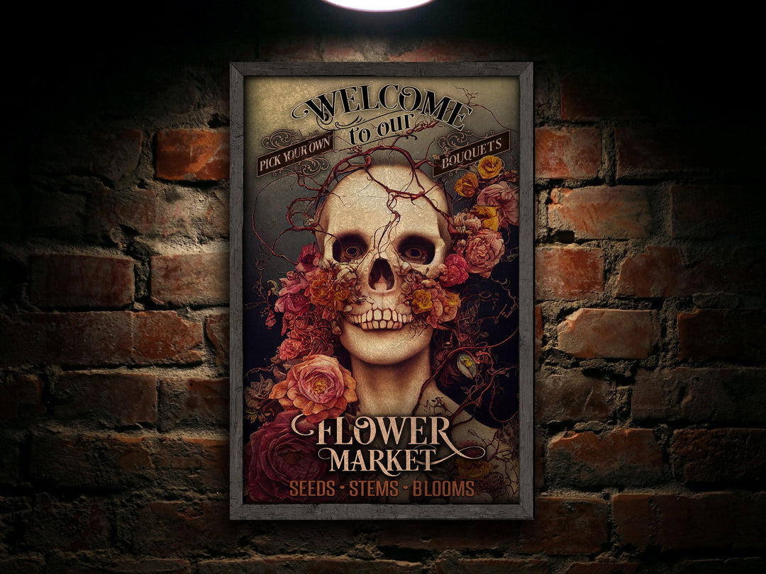 Sugar Skull | Skull Decor Sign | Spring Sign | Sugar Skull Sign | Flower Sign | Springtime Sign | Metal Print