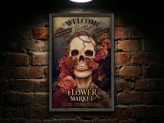 Sugar Skull | Skull Decor Sign | Spring Sign | Sugar Skull Sign | Flower Sign | Springtime Sign | Metal Print