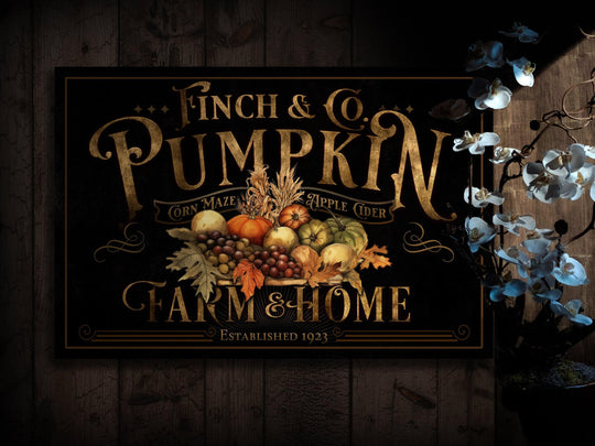 Personalized Pumpkin Farm Sign | Farmhouse Pumpkin Sign | Vintage Pumpkin Farm Sign | Large Metal Sign | Large Canvas Sign