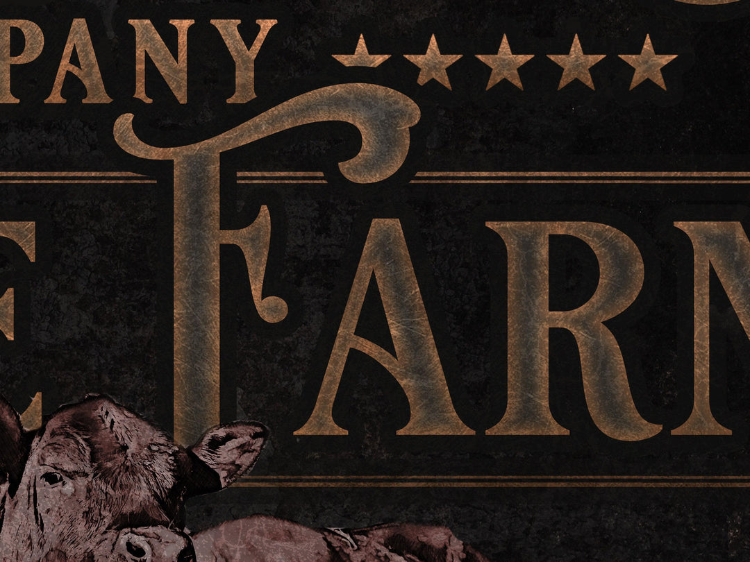 Red Angus Cattle Sign | Red Angus Cattle Ranch Sign | Cattle Farm Sign | Vintage Red Angus Farm Sign | Farmhouse Cattle Sign | Metal Print