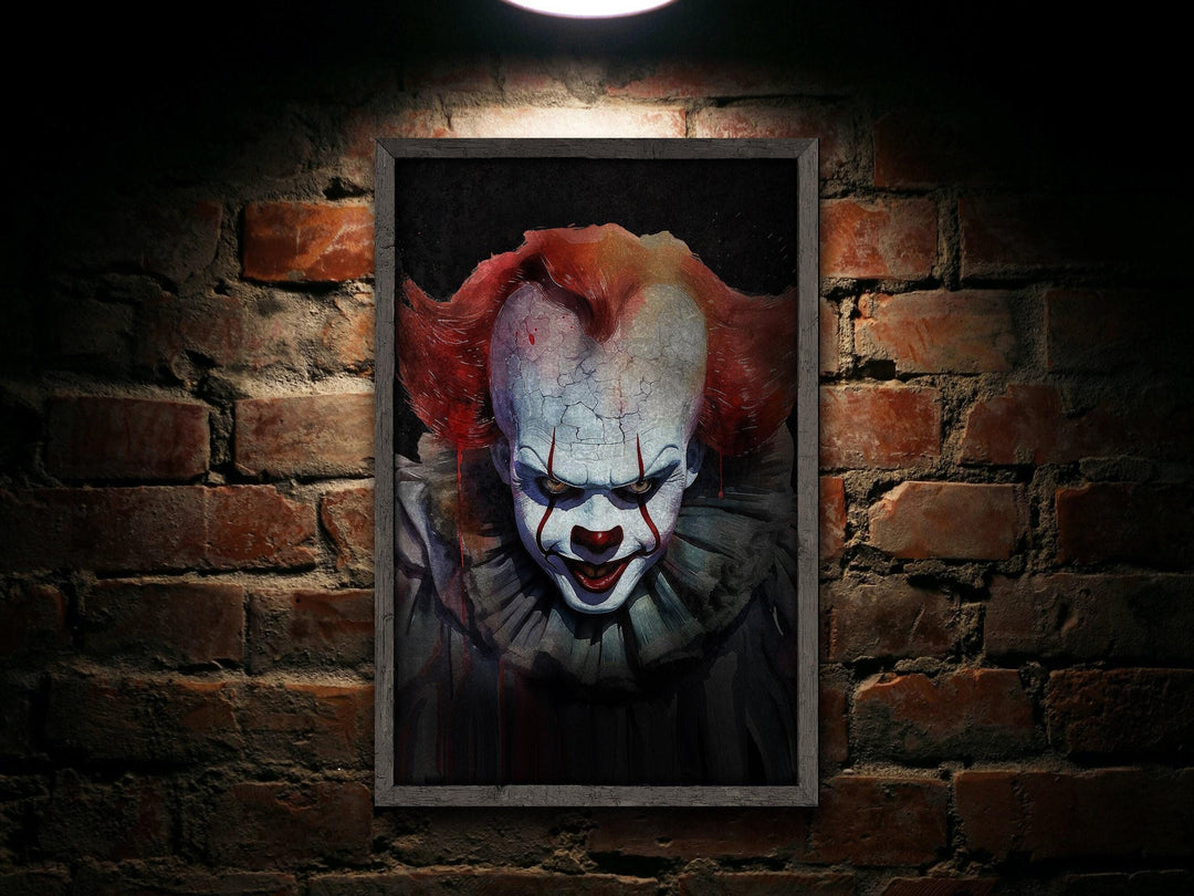 It Clown Halloween Sign, Creepy Halloween Sign, Custom Halloween Sign, Scary Sign, Large Canvas or Metal