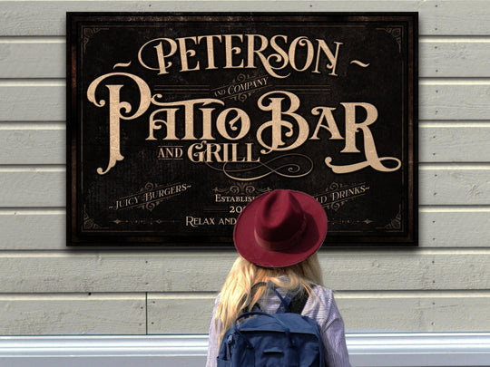 Personalized Patio Bar Sign | Patio Grill Sign | Patio Bar Sign | Vintage Patio Bar Sign | Last Name Patio Bar Sign